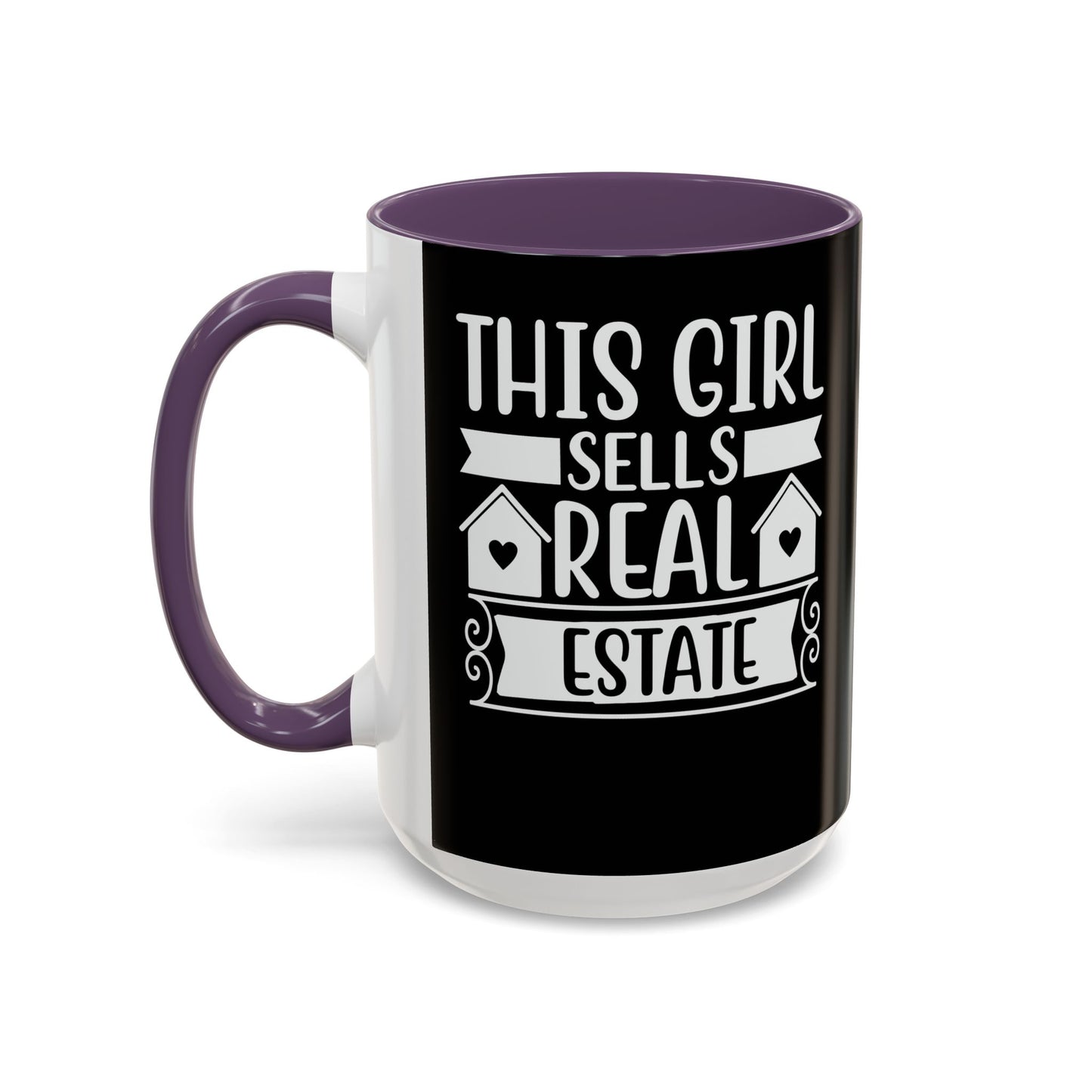 This Girl Sells Real Estate Realtor Accent Coffee Mug (11, 15oz)
