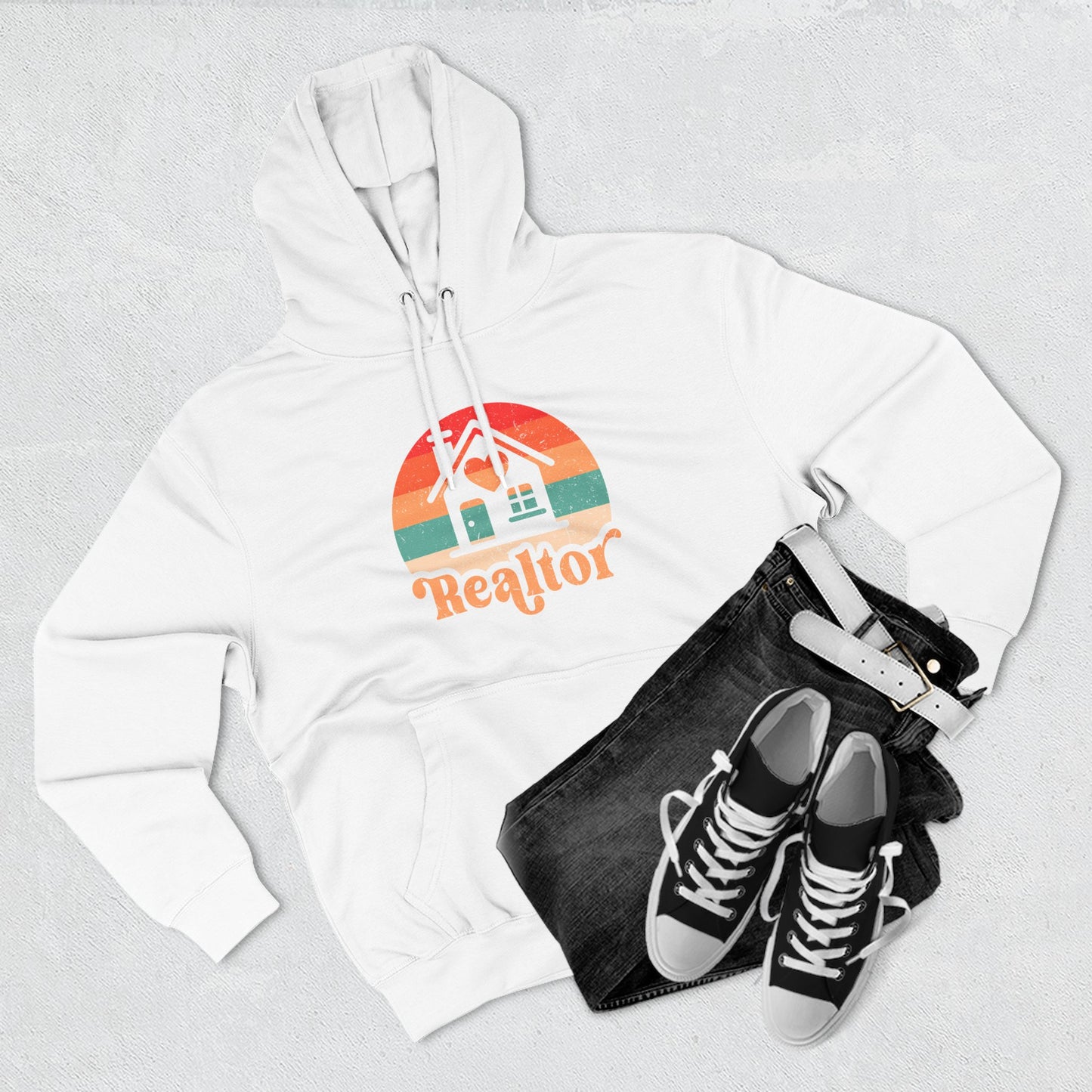 Realtor Retro Three-Panel Fleece Hoodie | Cozy, Stylish Sweatshirt for Real Estate Agents