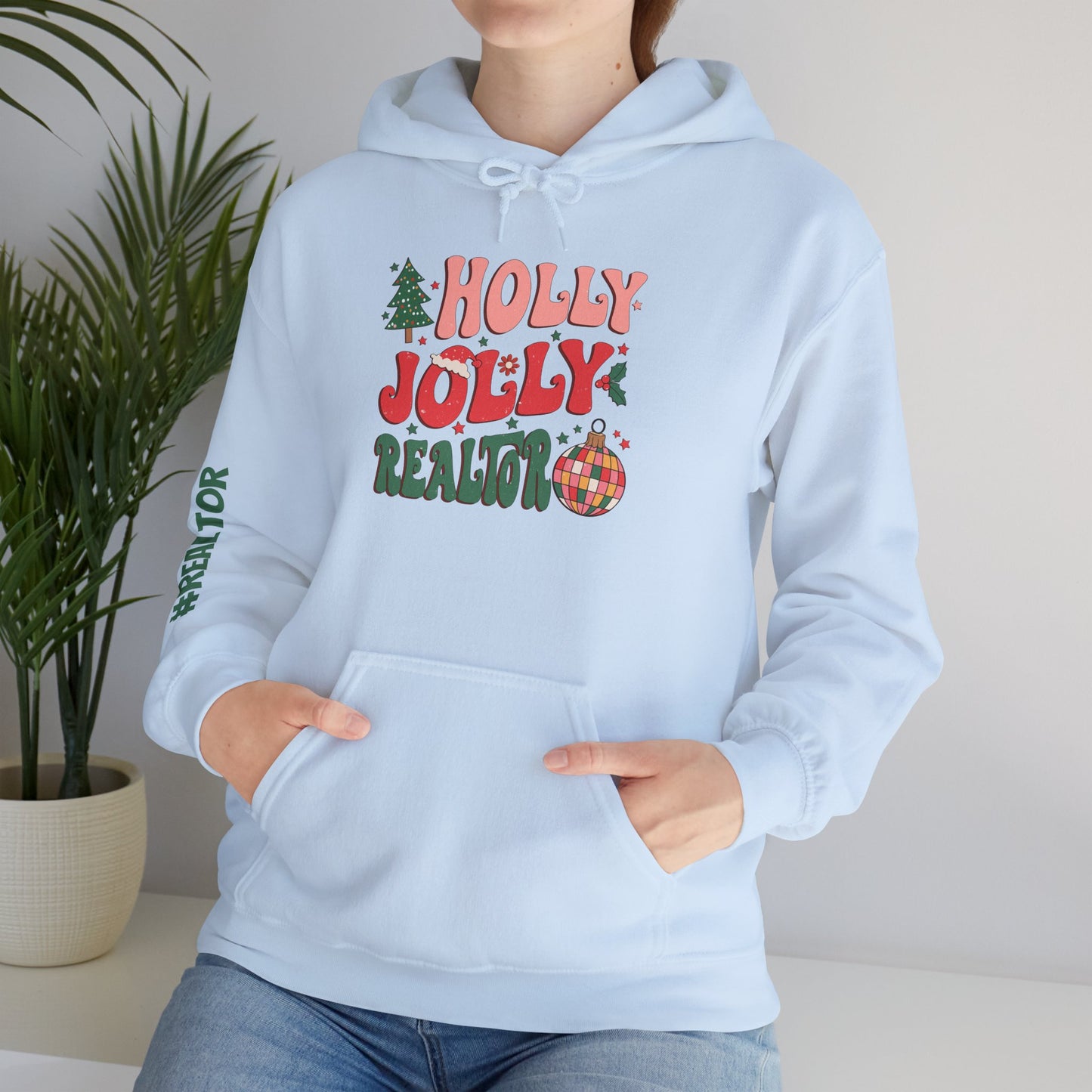 🎄 Holly Jolly Realtor Hoodie – Rockin’ Around the Real Estate Tree