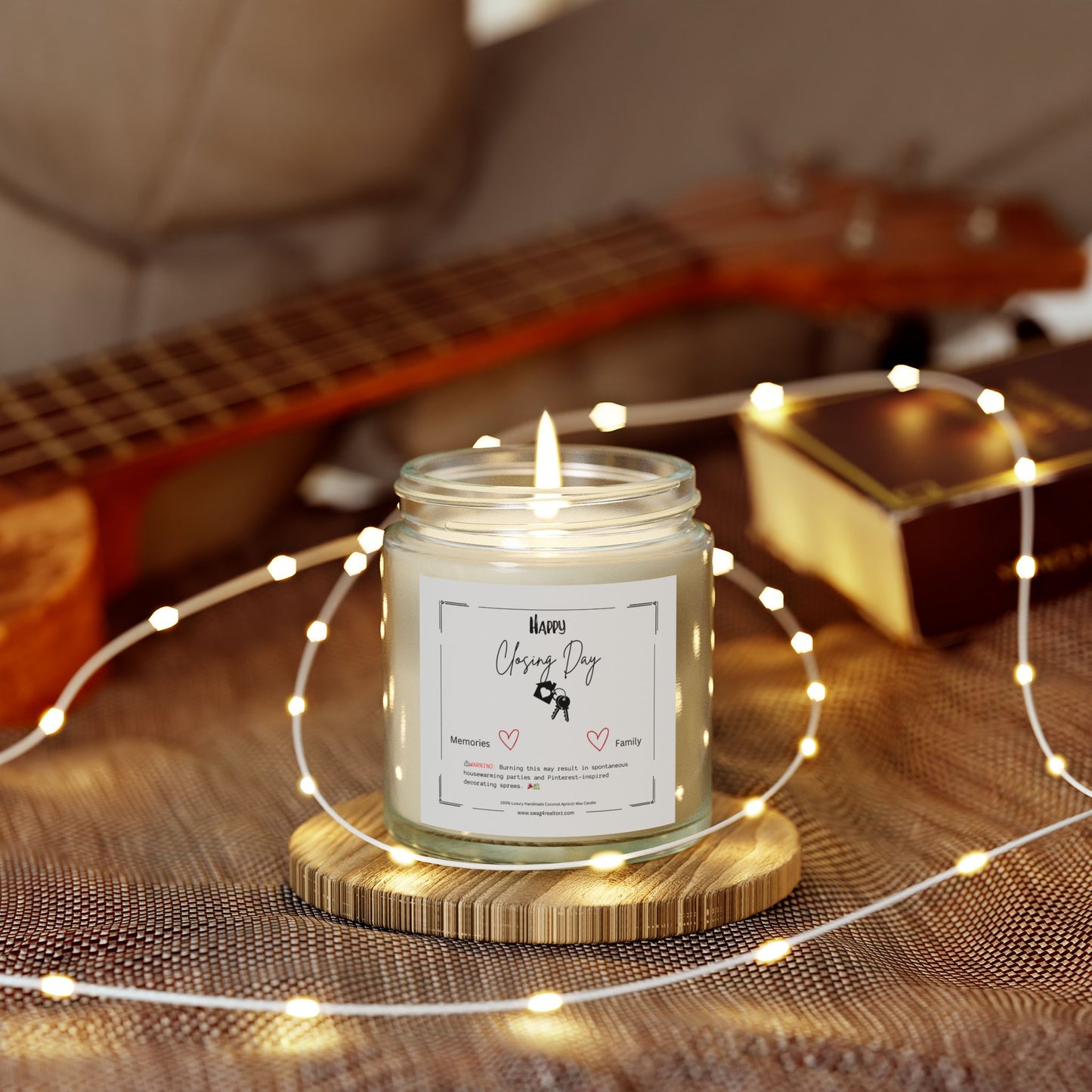 Happy Closing Day Scented Candle - Coconut Apricot Wax (4oz, 9oz)