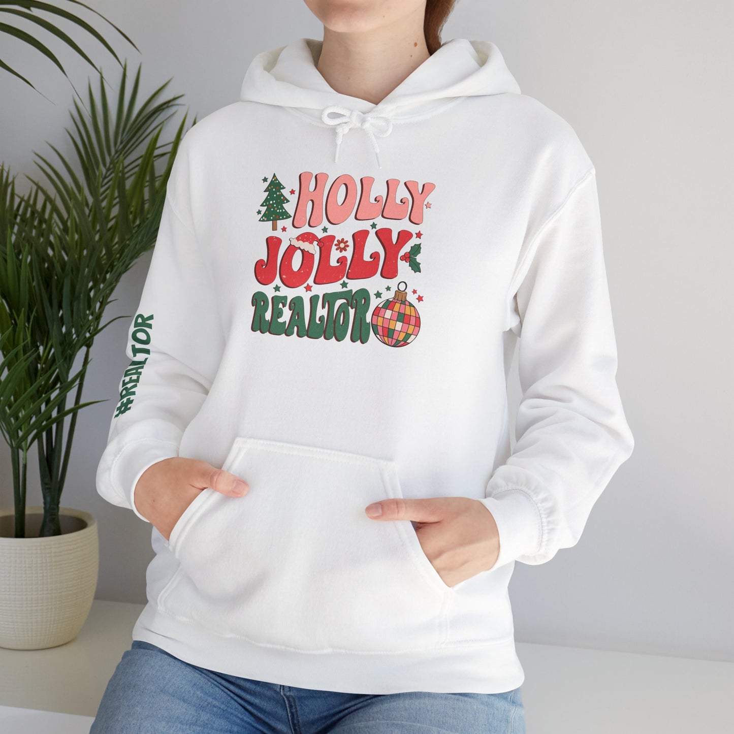 🎄 Holly Jolly Realtor Hoodie – Rockin’ Around the Real Estate Tree
