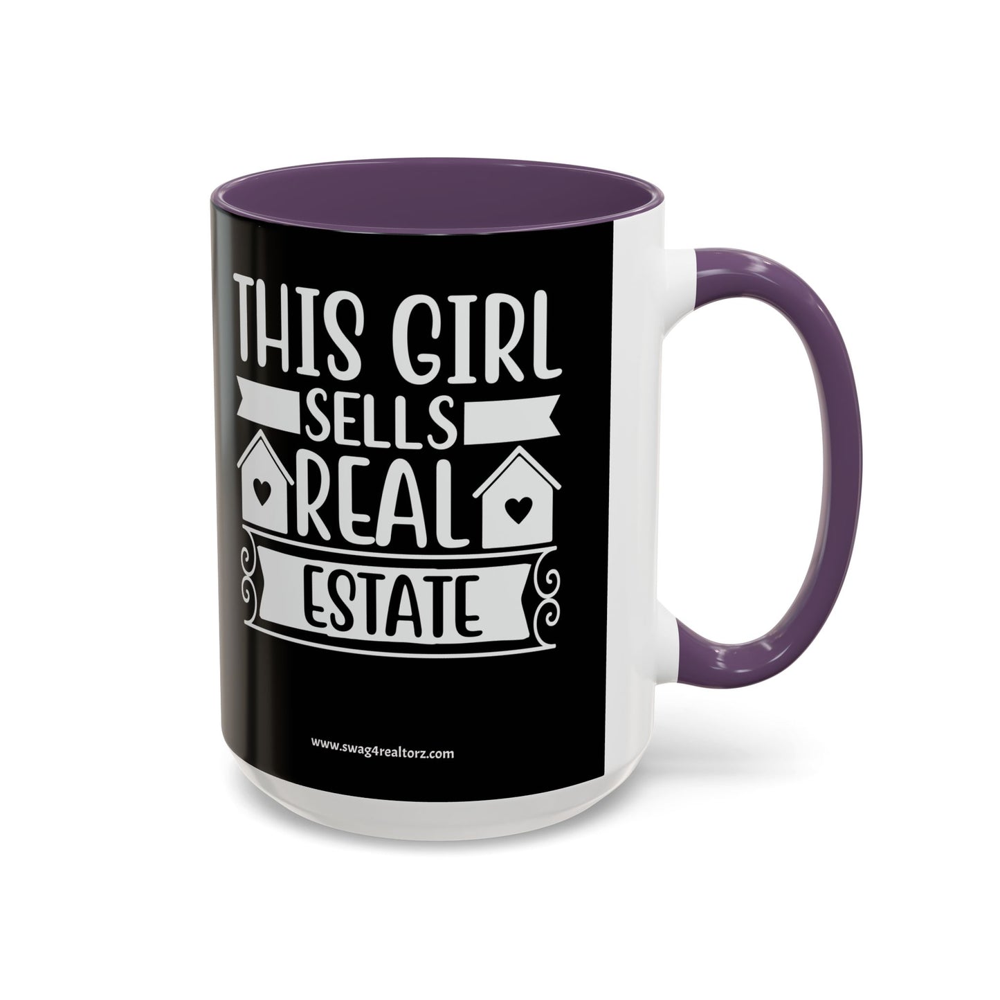 This Girl Sells Real Estate Realtor Accent Coffee Mug (11, 15oz)