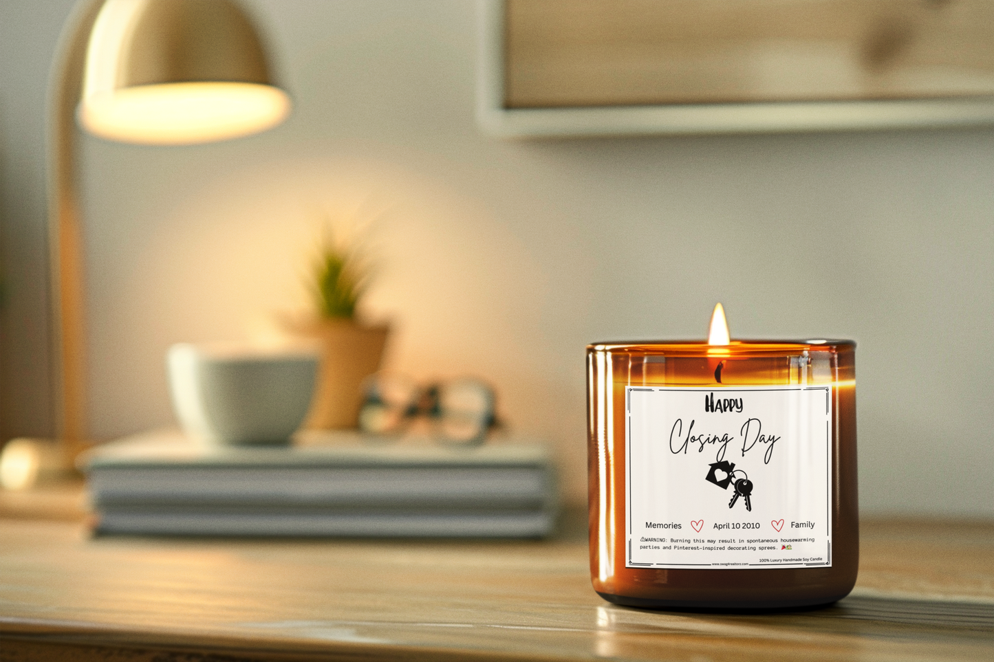 Personalized Happy Closing Day Candle – Funny Realtor Gift for New Homeowners | Real Estate Soy Candle