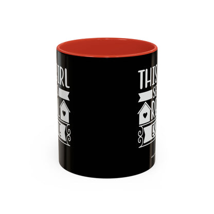 This Girl Sells Real Estate Realtor Accent Coffee Mug (11, 15oz)