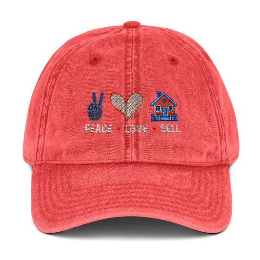 Realtor Hat – Peace Love Sell Embroidered Real Estate Cap