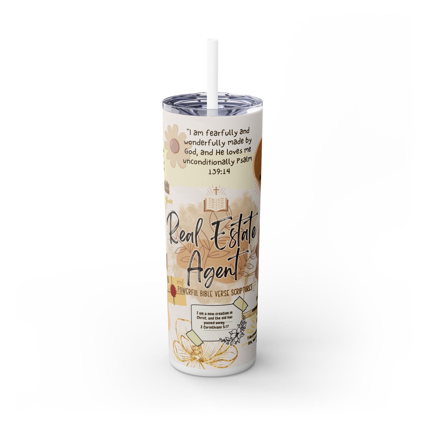 Real Estate Agent Tumbler 20oz – Bible Verse Scripture Wrap