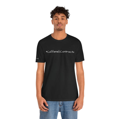☕ #CaffeineAndContracts – Jersey Tee - Perfect Gift for Real Estate Agents