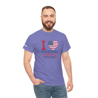 I ❤️ United States of America & Real Estate Tee – Freedom, Fireworks, and For Sale Signs 💥🏡