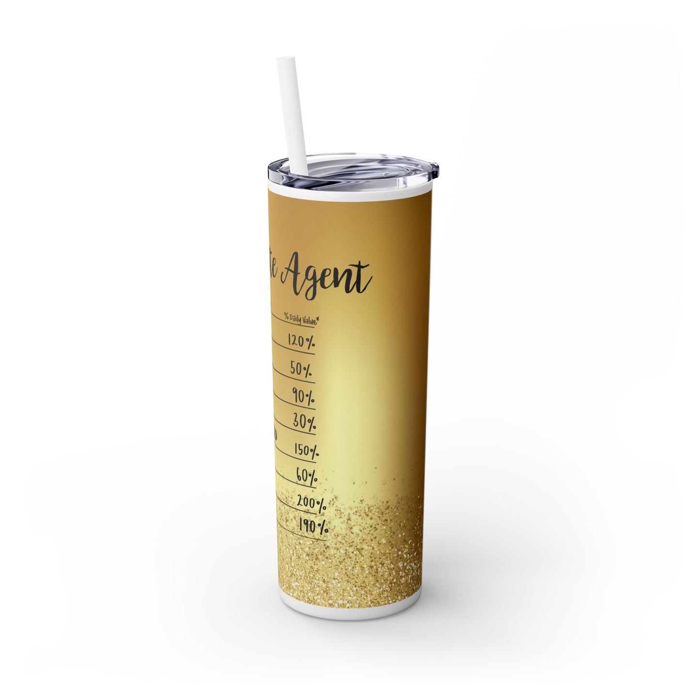 Real Estate Agent Tumbler 20oz – Funny Nutrition Facts Wrap