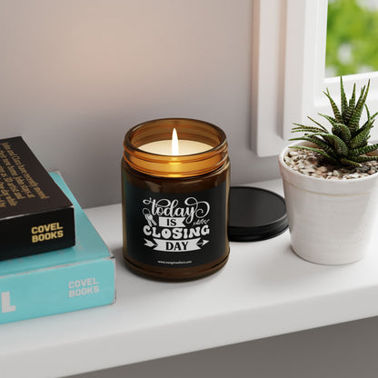 Today Is Closing Day Realtor Scented Soy Candle (Multi-Size, Amber Jar)