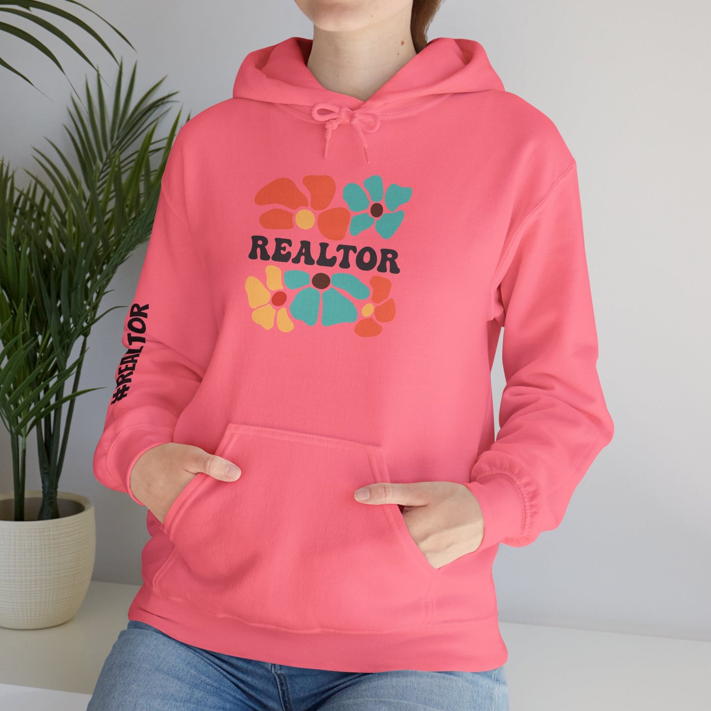 🌸 Floral REALTOR Hoodie – Bold, Bright, and Ready to Close