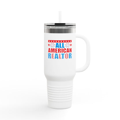 All American Realtor Tumbler – 40 oz Stainless Steel Mug with Patriotic Fireworks Design