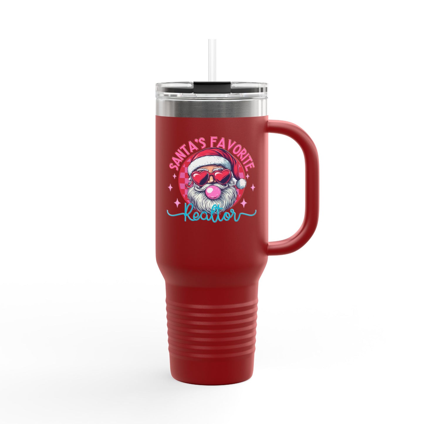 Santa’s Favorite Realtor Tumbler – 40 oz Stainless Steel Mug with Holiday Design