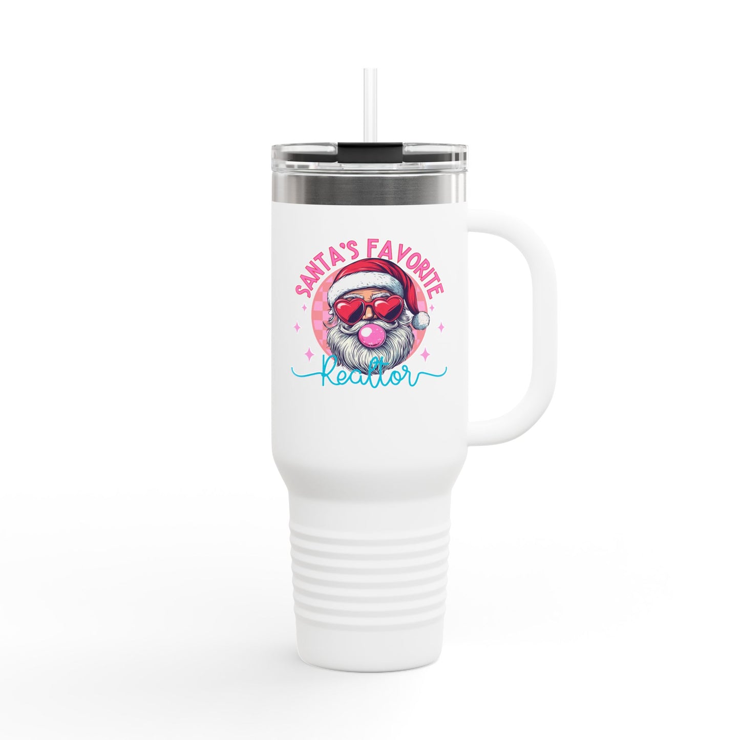 Santa’s Favorite Realtor Tumbler – 40 oz Stainless Steel Mug with Holiday Design