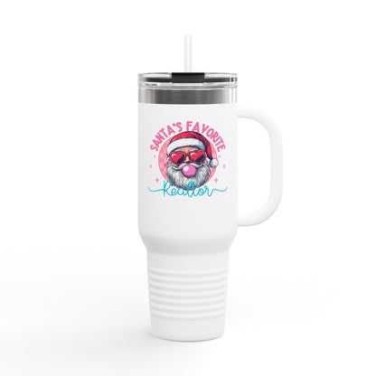 Santa’s Favorite Realtor Tumbler – 40 oz Stainless Steel Mug with Holiday Design