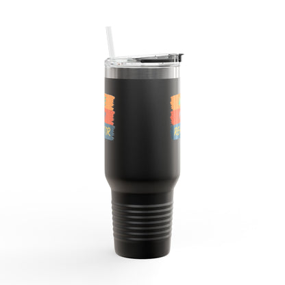 Wife. Mom. Realtor. Tumbler – 40 oz Stainless Steel Mug with Colorful Stripe Design