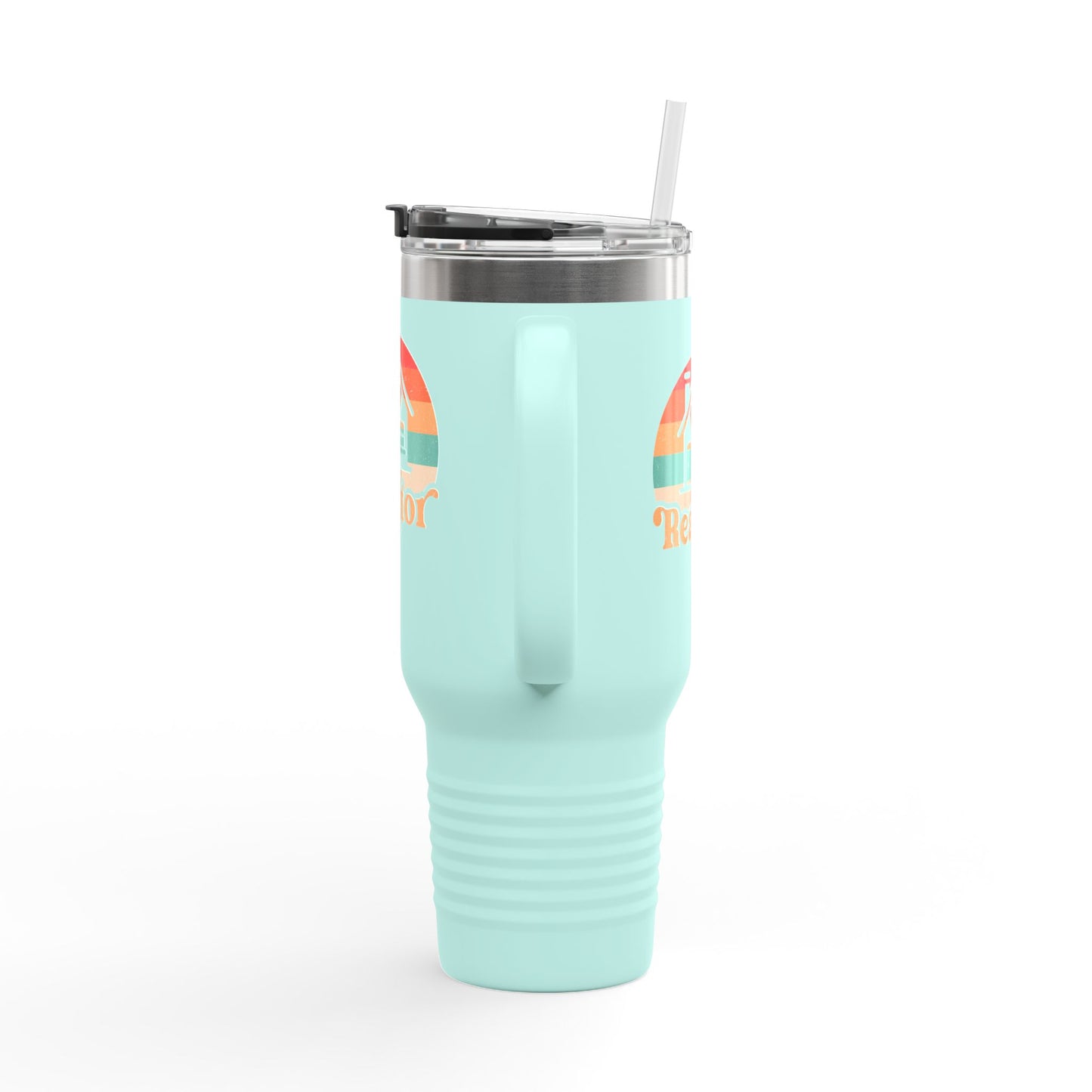 Realtor Retro Heart & Home Tumbler – 40 oz Stainless Steel Mug