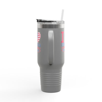 I Love USA & Real Estate Tumbler – 40 oz Stainless Steel Mug with Patriotic Design