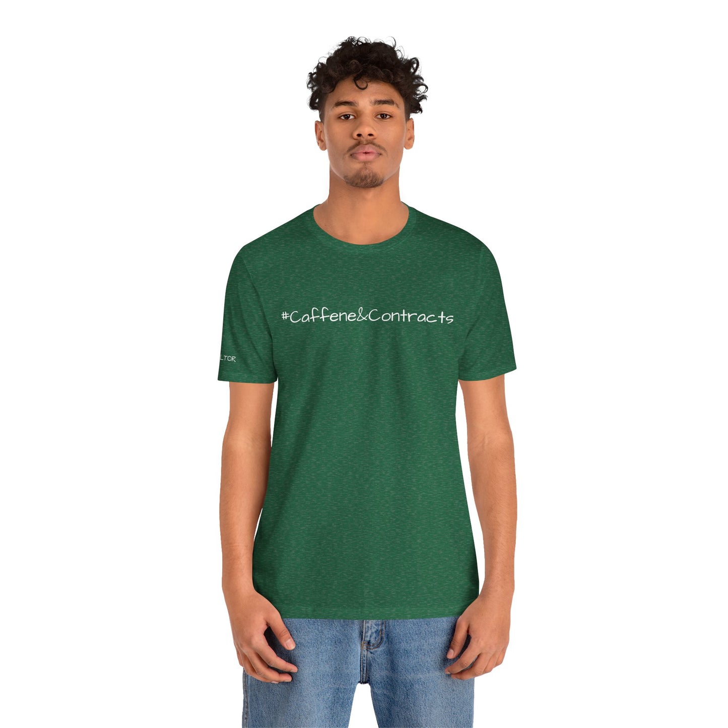 ☕ #CaffeineAndContracts – Jersey Tee - Perfect Gift for Real Estate Agents