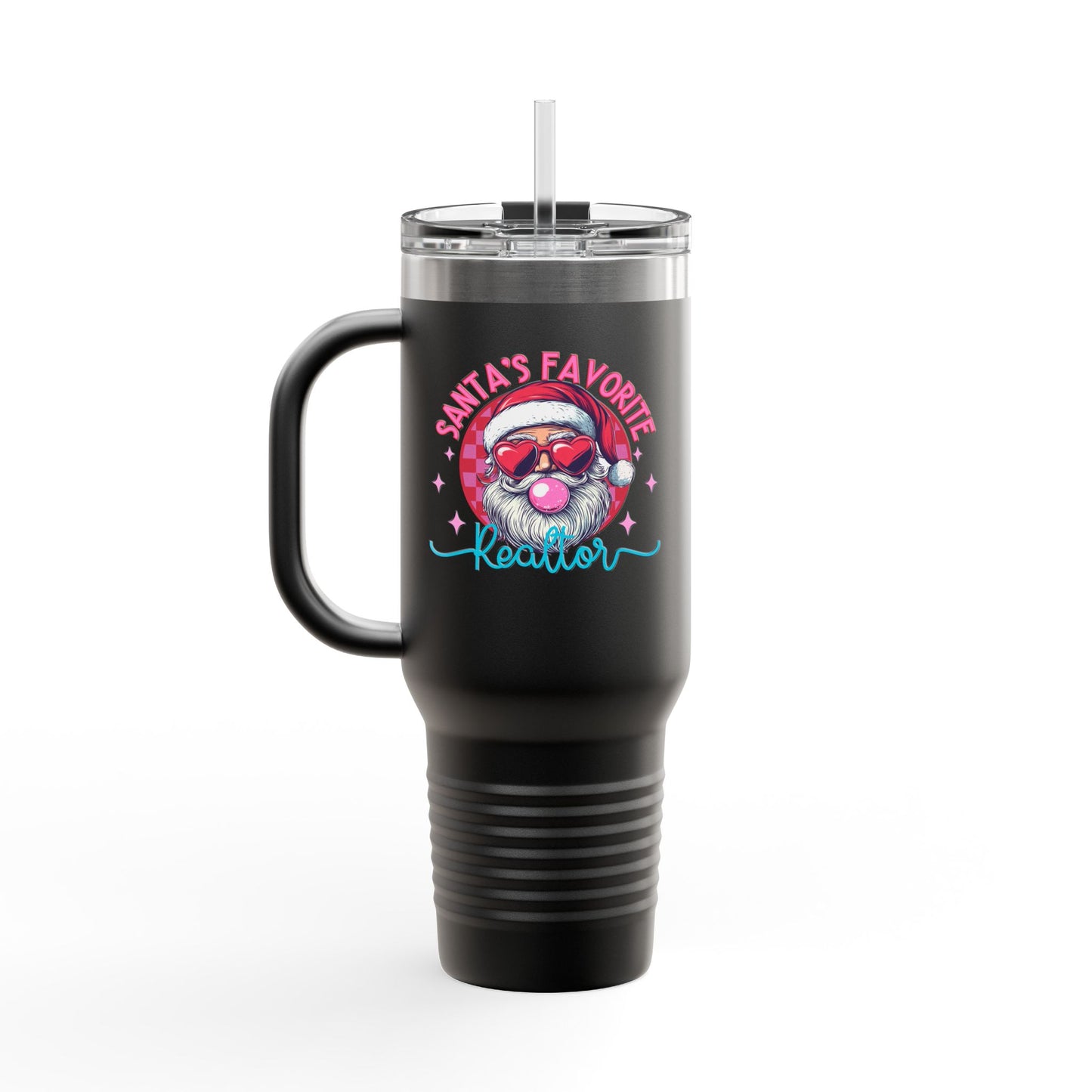 Santa’s Favorite Realtor Tumbler – 40 oz Stainless Steel Mug with Holiday Design