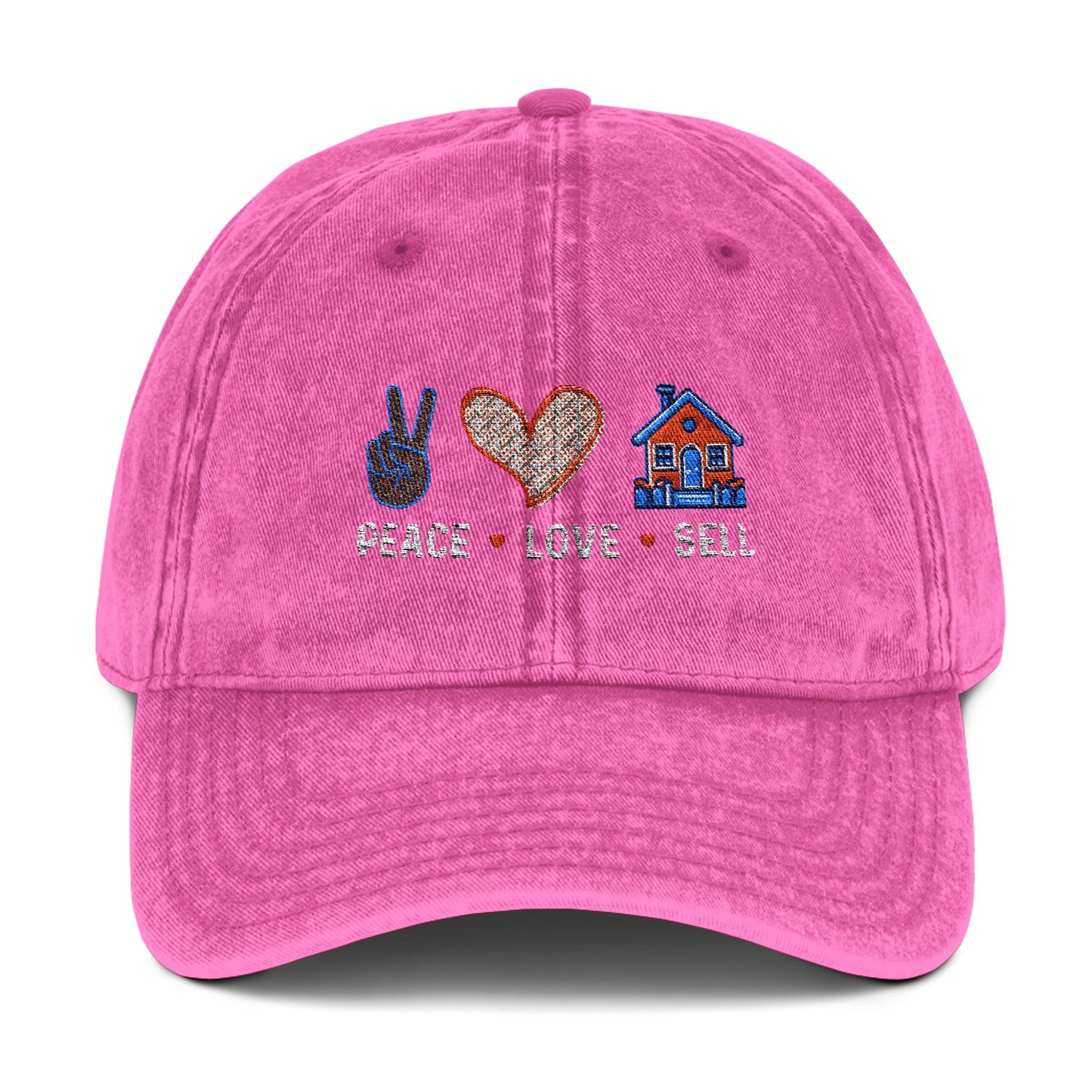 Realtor Hat – Peace Love Sell Embroidered Real Estate Cap