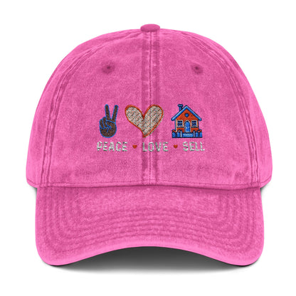 Realtor Hat – Peace Love Sell Embroidered Real Estate Cap