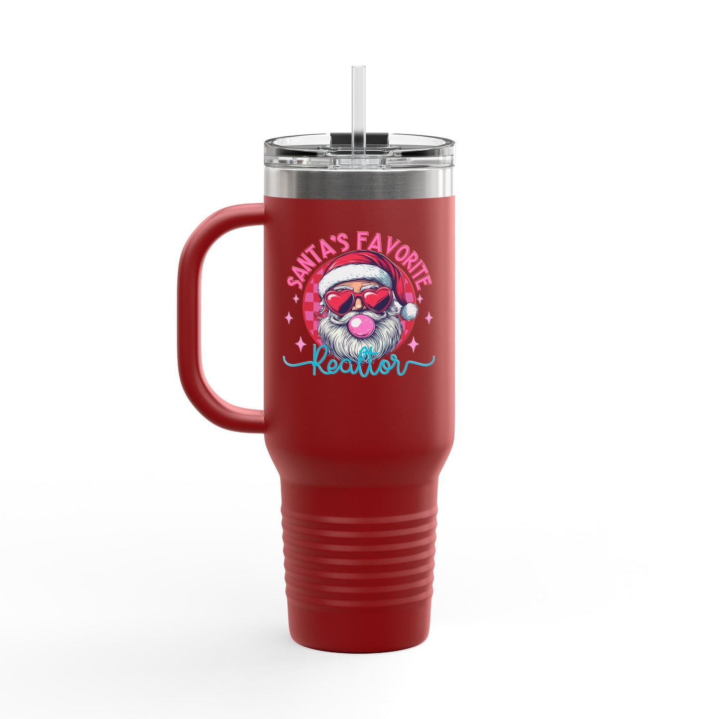 Santa’s Favorite Realtor Tumbler – 40 oz Stainless Steel Mug with Holiday Design