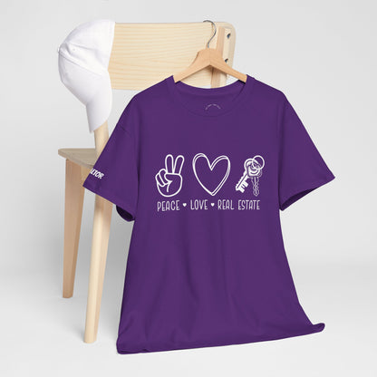 Peace • Love • Real Estate Tee – Keys, Calm & Closing Vibes ✌️❤️🔑
