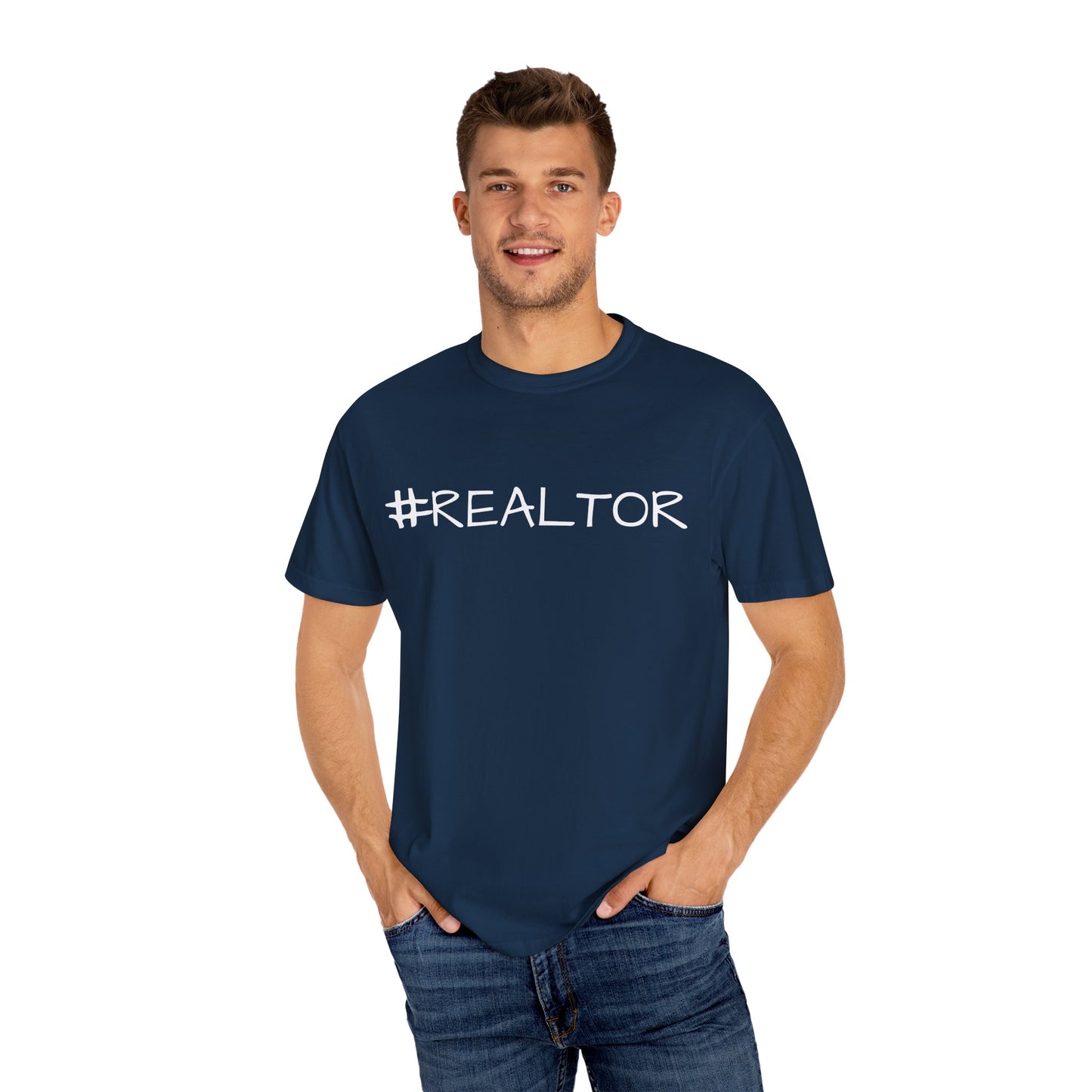 #REALTOR-Unisex Garment-Dyed T-shirt - Soft, Funny Realtor T-Shirt