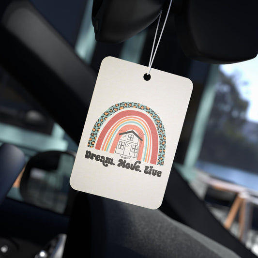 🌈 “Dream. Move. Live.” Realtor Air Freshener – For Big Vibes and Bigger Closings 🏠