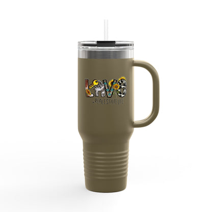 LOVE #RealEstateLife Tumbler – 40 oz Stainless Steel Mug with Colorful Realtor Design