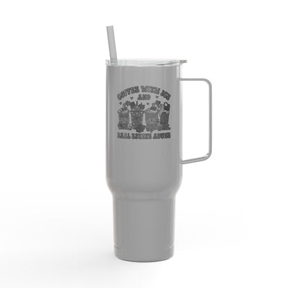 Coffee, Ice & Real Estate Advice Tumbler – 40 oz Stainless Steel Mug for Realtors (Lifestyle Image)
