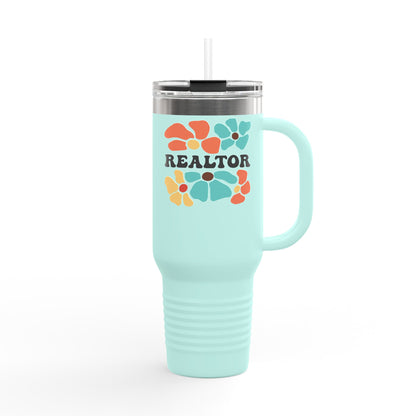Colorful Floral Realtor 40oz Tumbler – Real Estate with a Pop of Personality 🌼☕💪