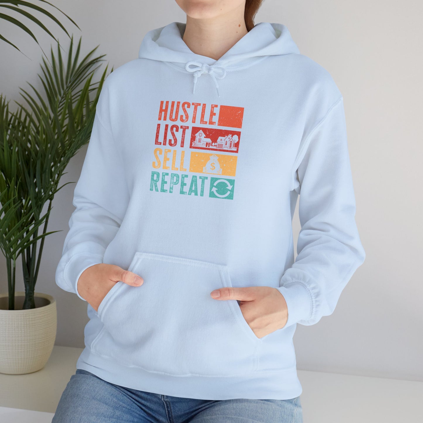 🏡 Hustle, List, Sell, Repeat Hoodie – Because Real Estate Never Sleeps! 🏡