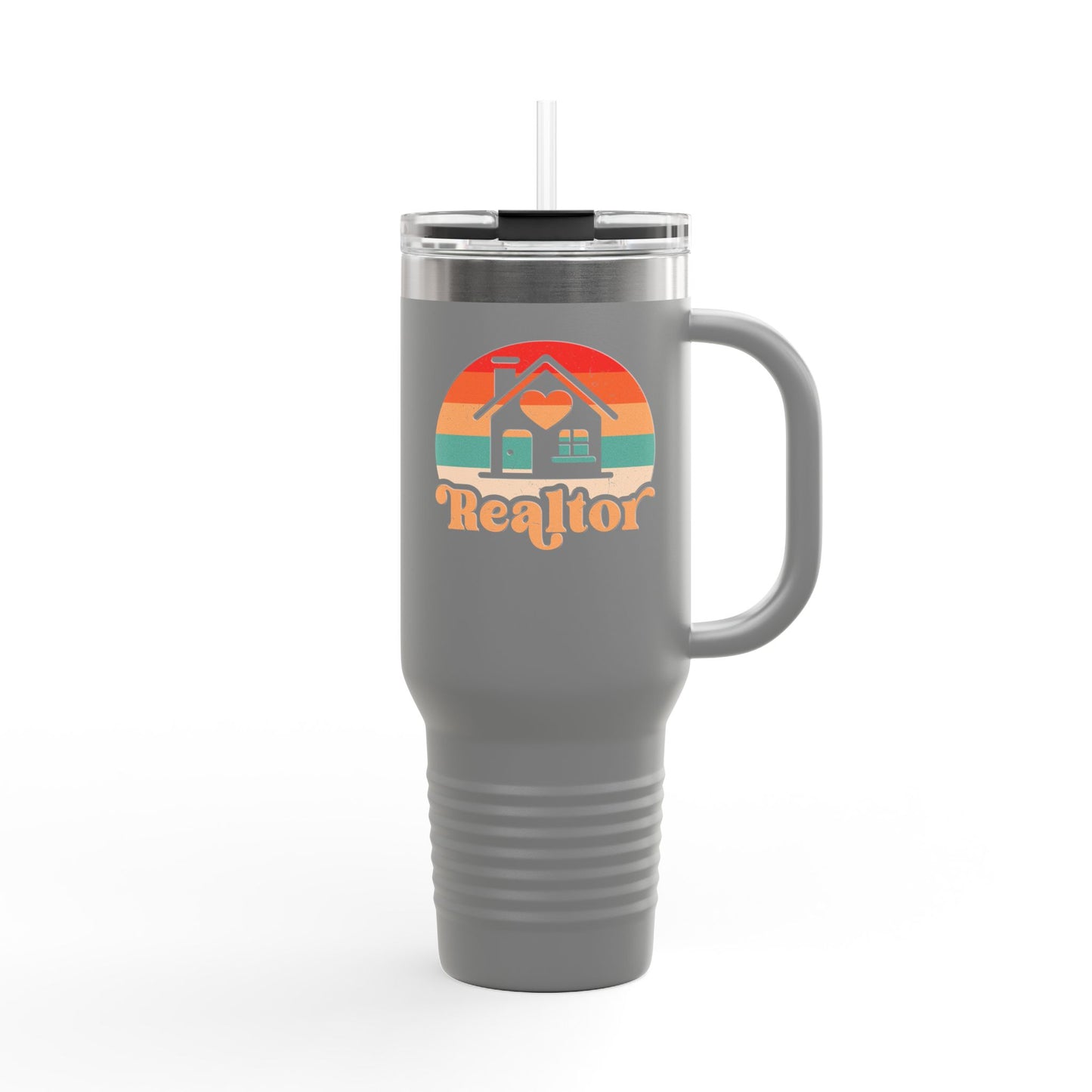 Realtor Retro Heart & Home Tumbler – 40 oz Stainless Steel Mug