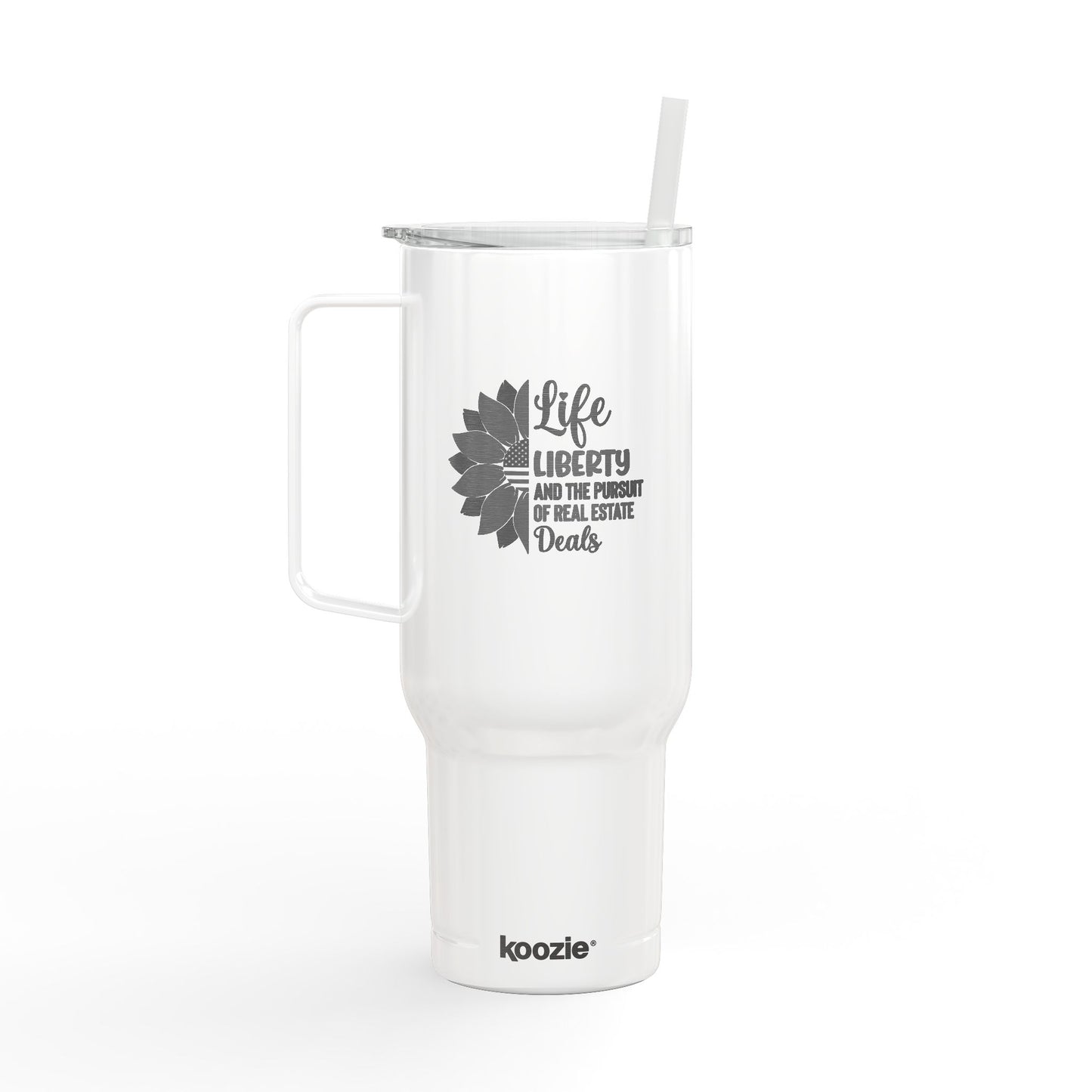Life, Liberty & Real Estate Deals Tumbler – 40 oz Stainless Steel Cup for Realtors
