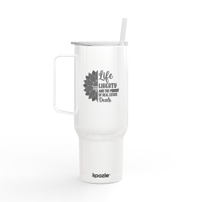 Life, Liberty & Real Estate Deals Tumbler – 40 oz Stainless Steel Cup for Realtors