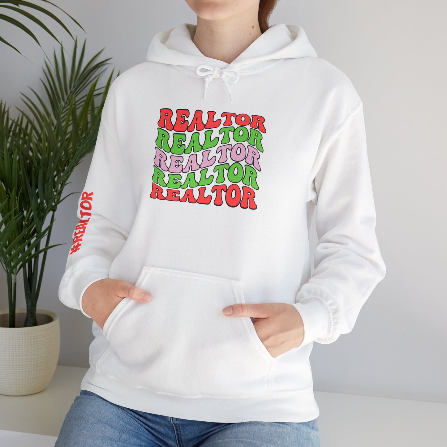 🎅 Bold REALTOR Repeat Hoodie – Sell It Loud, Wear It Proud