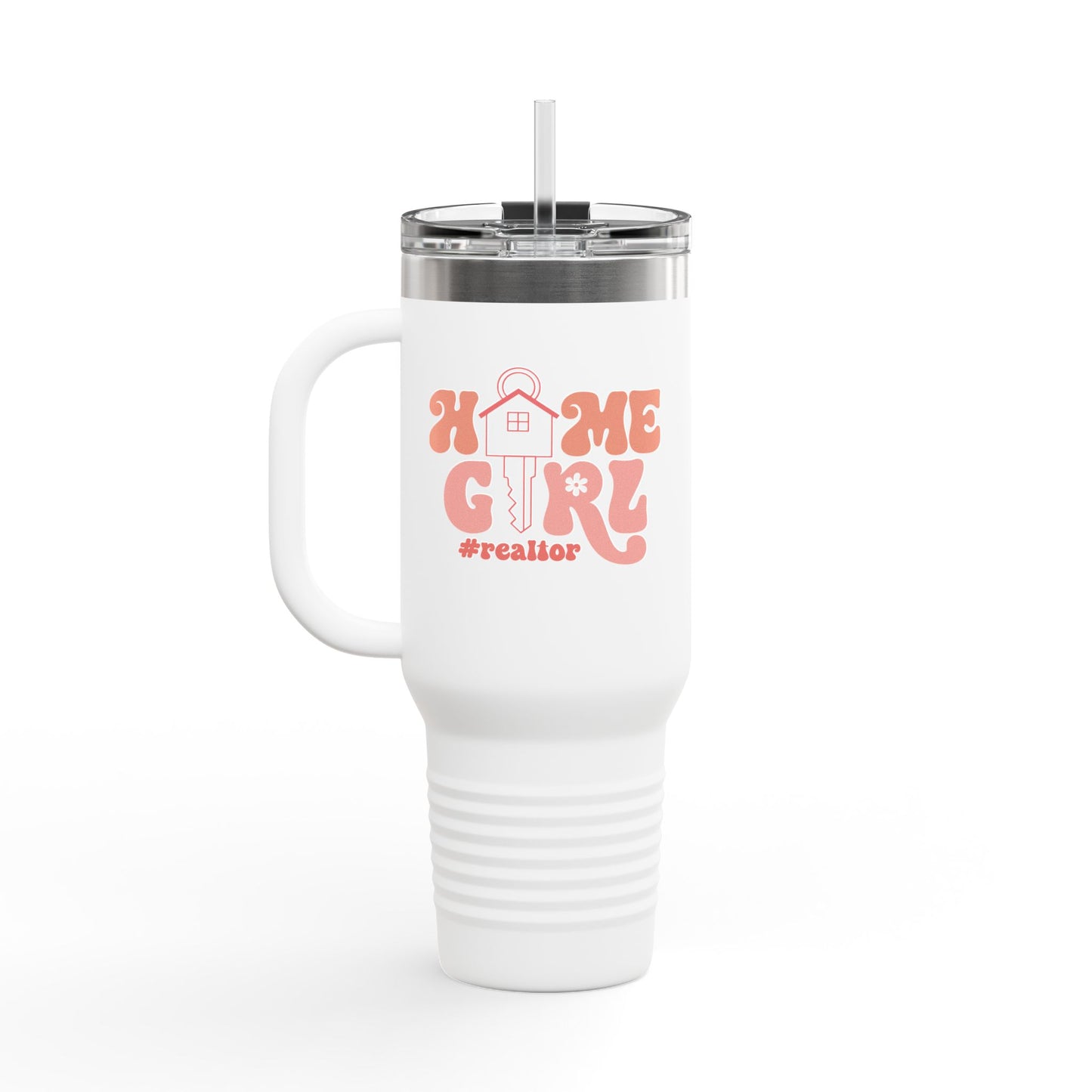 Home Girl #Realtor Tumbler – 40 oz Stainless Steel Mug with Key & Retro Font