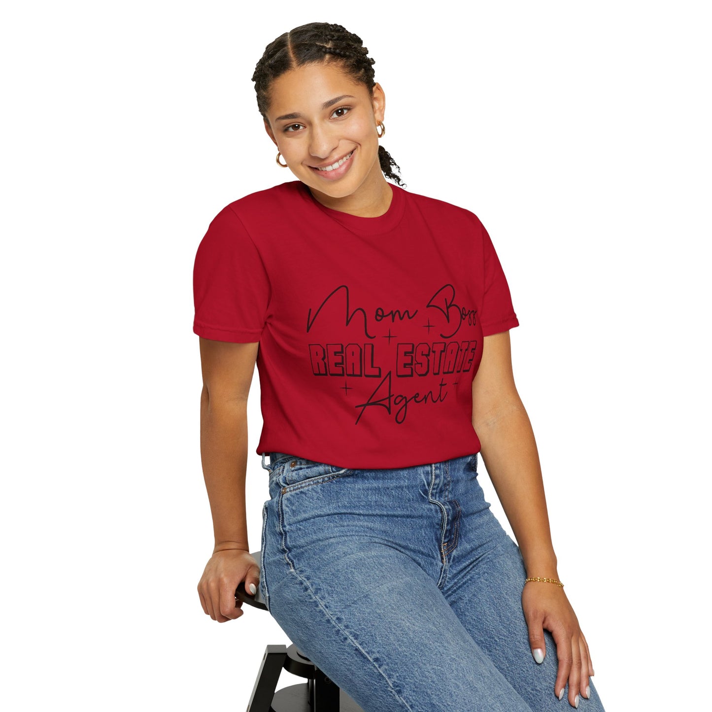 Mom Boss Real Estate Realtor Women Garment-Dyed T-shirt