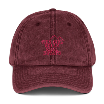 This Girl Sells Real Estate Hat – Embroidered Distressed Cap for Realtors