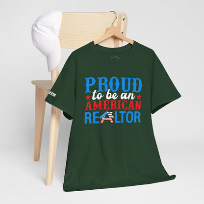 Proud to Be an American Realtor Tee – Bold, Brave & Built to Sell 🏡⭐