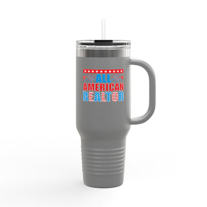 All American Realtor Tumbler – 40 oz Stainless Steel Mug with Patriotic Fireworks Design