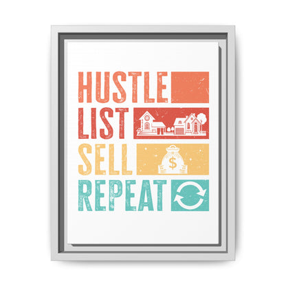 📈 "Hustle, List, Sell, Repeat" Wall Art – Because Your Commission Check Needs a Reminder! 💰