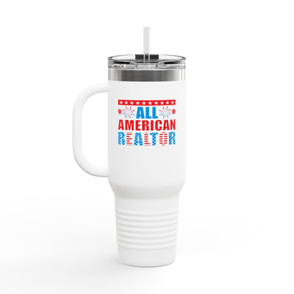 All American Realtor Tumbler – 40 oz Stainless Steel Mug with Patriotic Fireworks Design