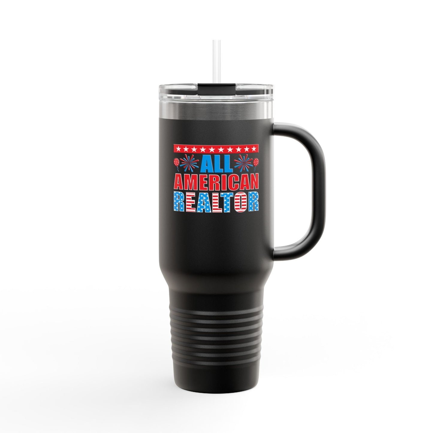 All American Realtor Tumbler – 40 oz Stainless Steel Mug with Patriotic Fireworks Design