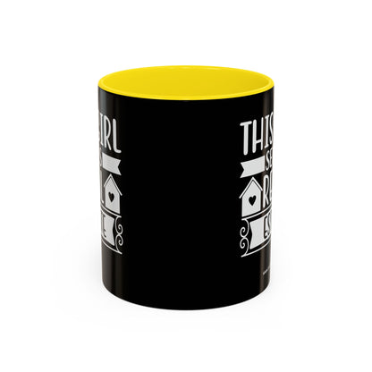 This Girl Sells Real Estate Realtor Accent Coffee Mug (11, 15oz)