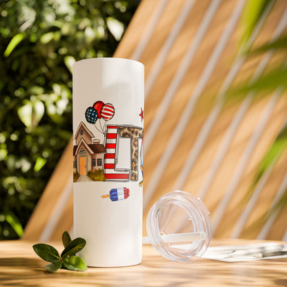 Realtor Tumbler 20oz  – Patriotic Realtor Design with Fireworks and Keys