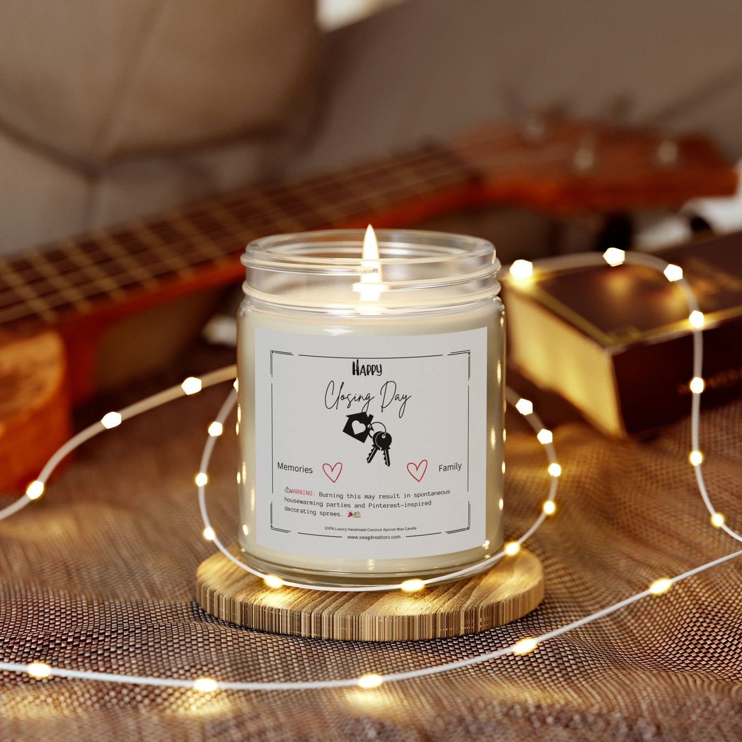 Happy Closing Day Scented Candle - Coconut Apricot Wax (4oz, 9oz)