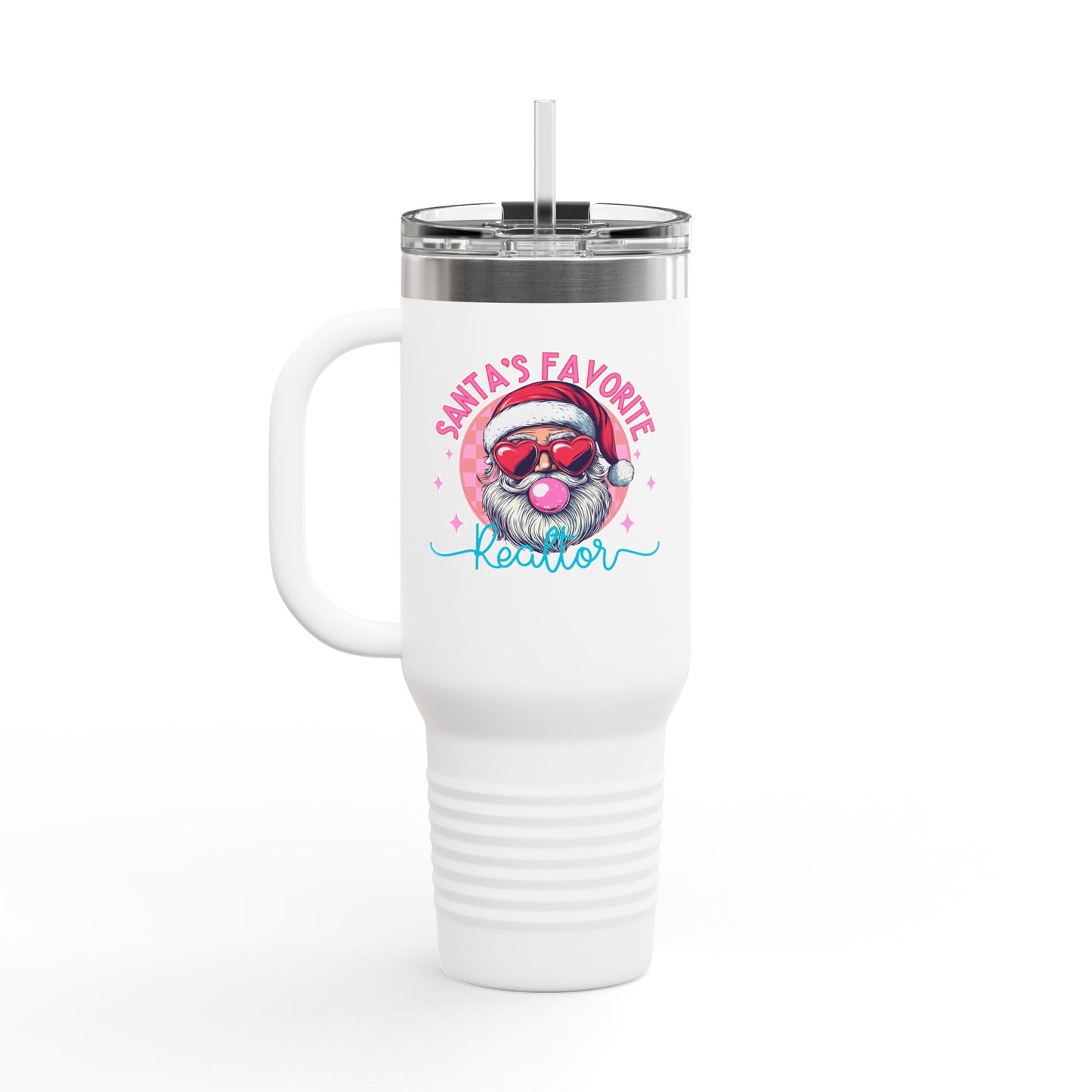 Santa’s Favorite Realtor Tumbler – 40 oz Stainless Steel Mug with Holiday Design